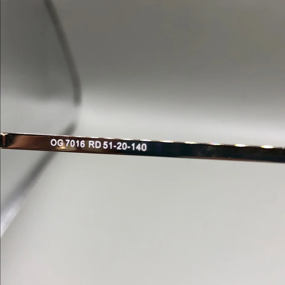 OTIS+GREY OG7016 Dark Red Gold Round Unisex Eyeglasses Demo Lens 51-20-140